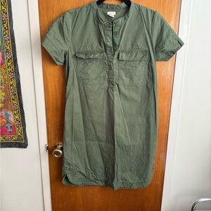 J. Crew Olive Button-Up Dress